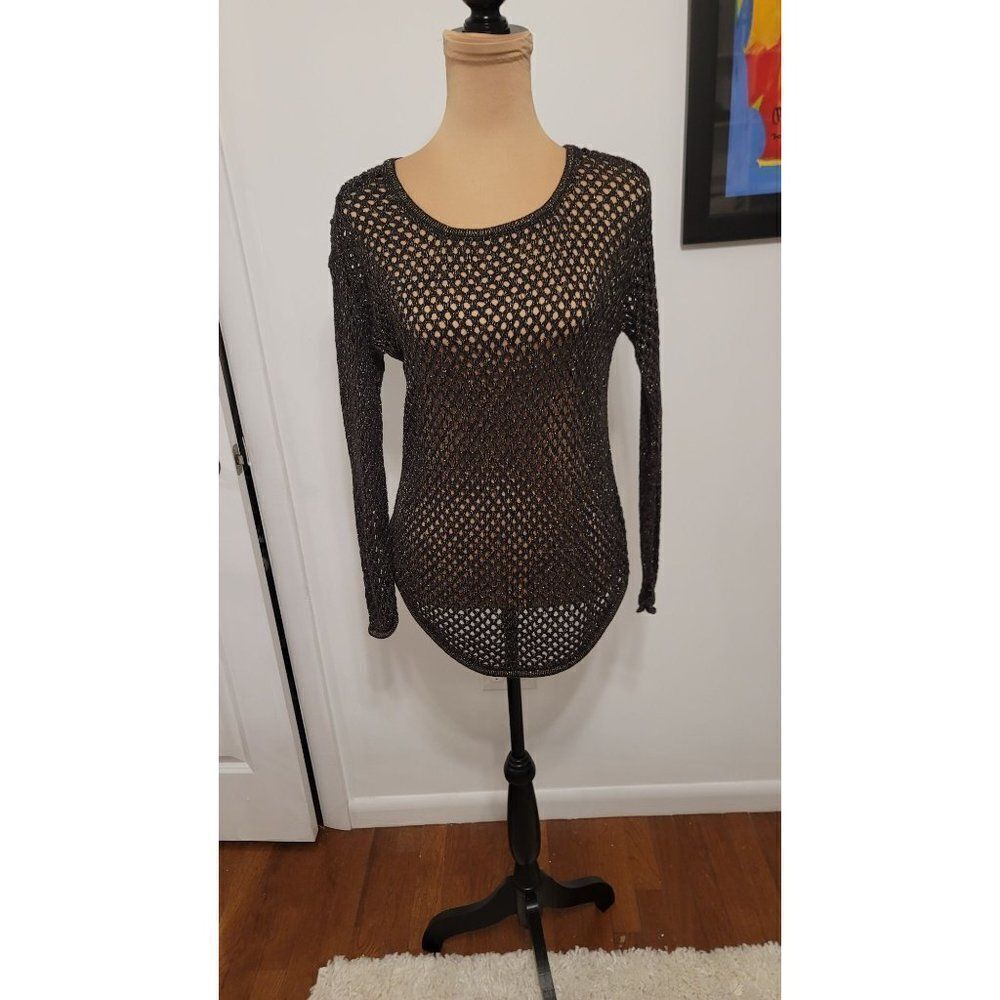 Jeanne Pierre Black & Gold Sweater Small